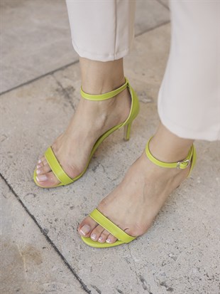Fıstık Yeşili Mat 9 Cm Kadın Topuklu Ayakkabı Selena