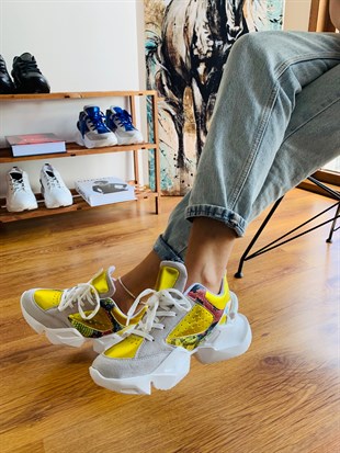 Sari Sneakers Pirlo Kadın Spor Ayakkabı